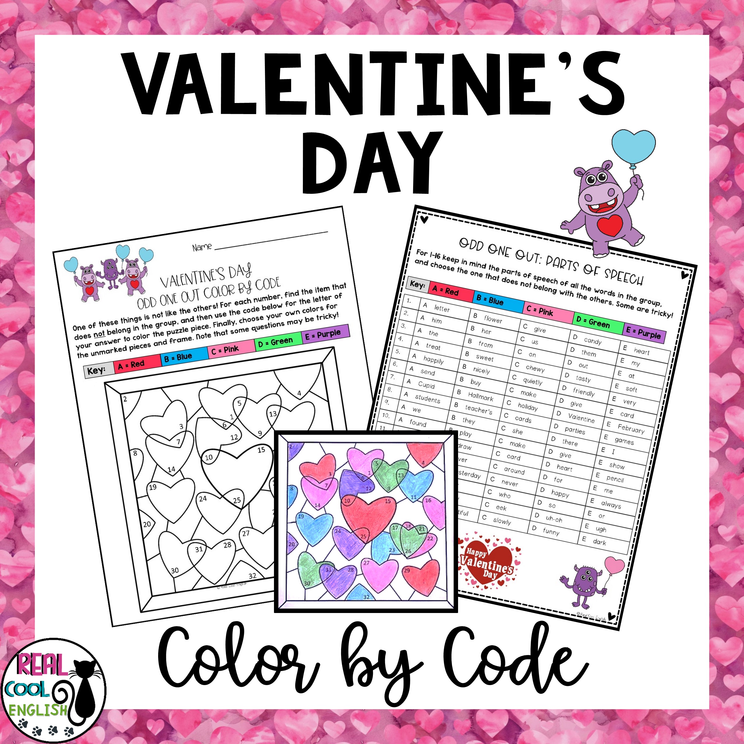 Valentine's Day Color By Code