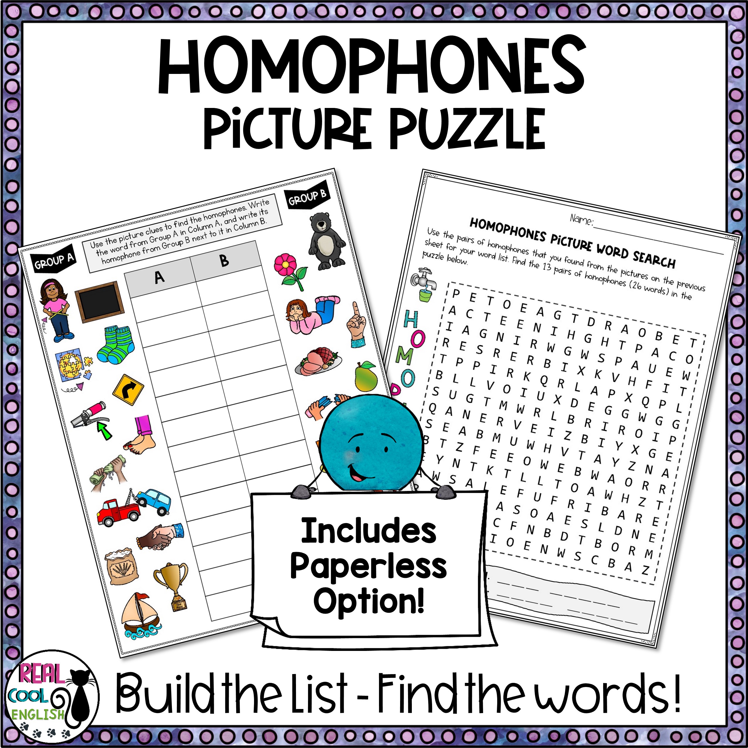 Homophone Picture Word Search