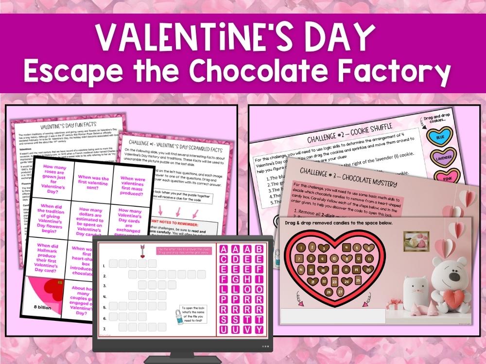Valentine's Day Escape the Chocolate Factory Escape Room Game