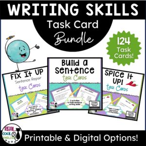 Writing Better Sentences Task Cards Cover