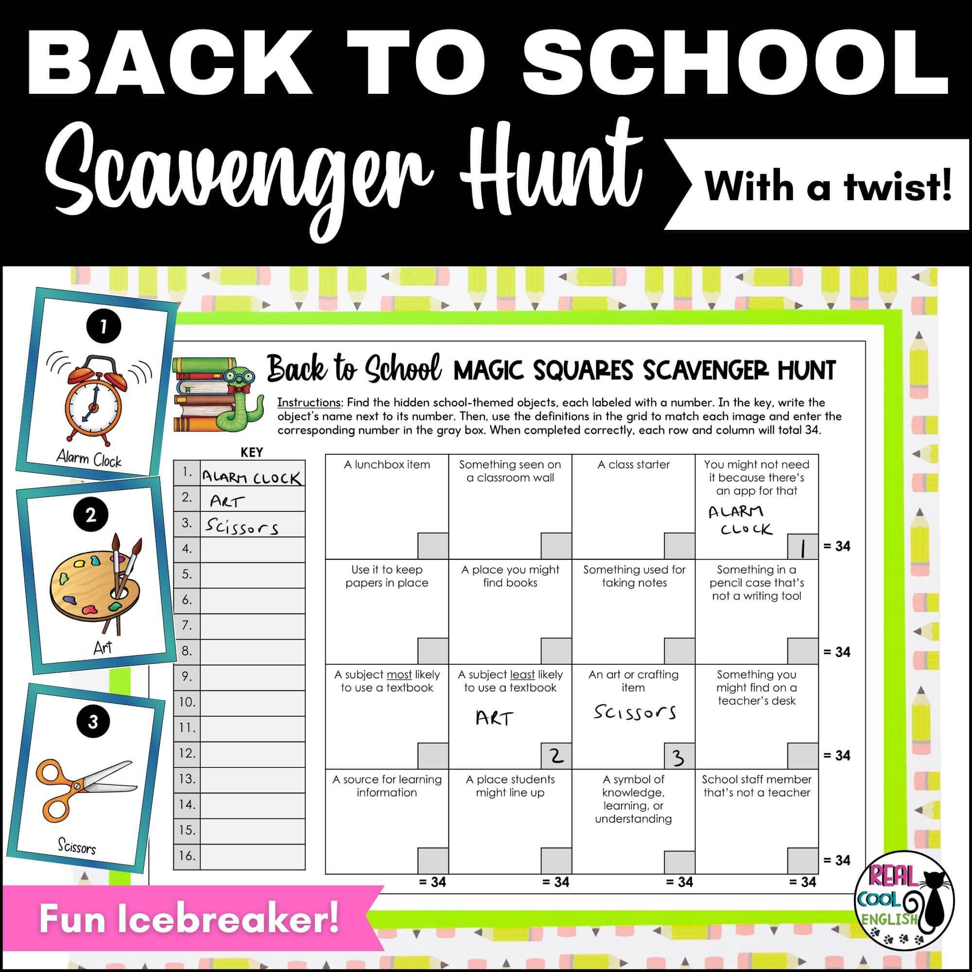 Back to School Scavenger Hunt