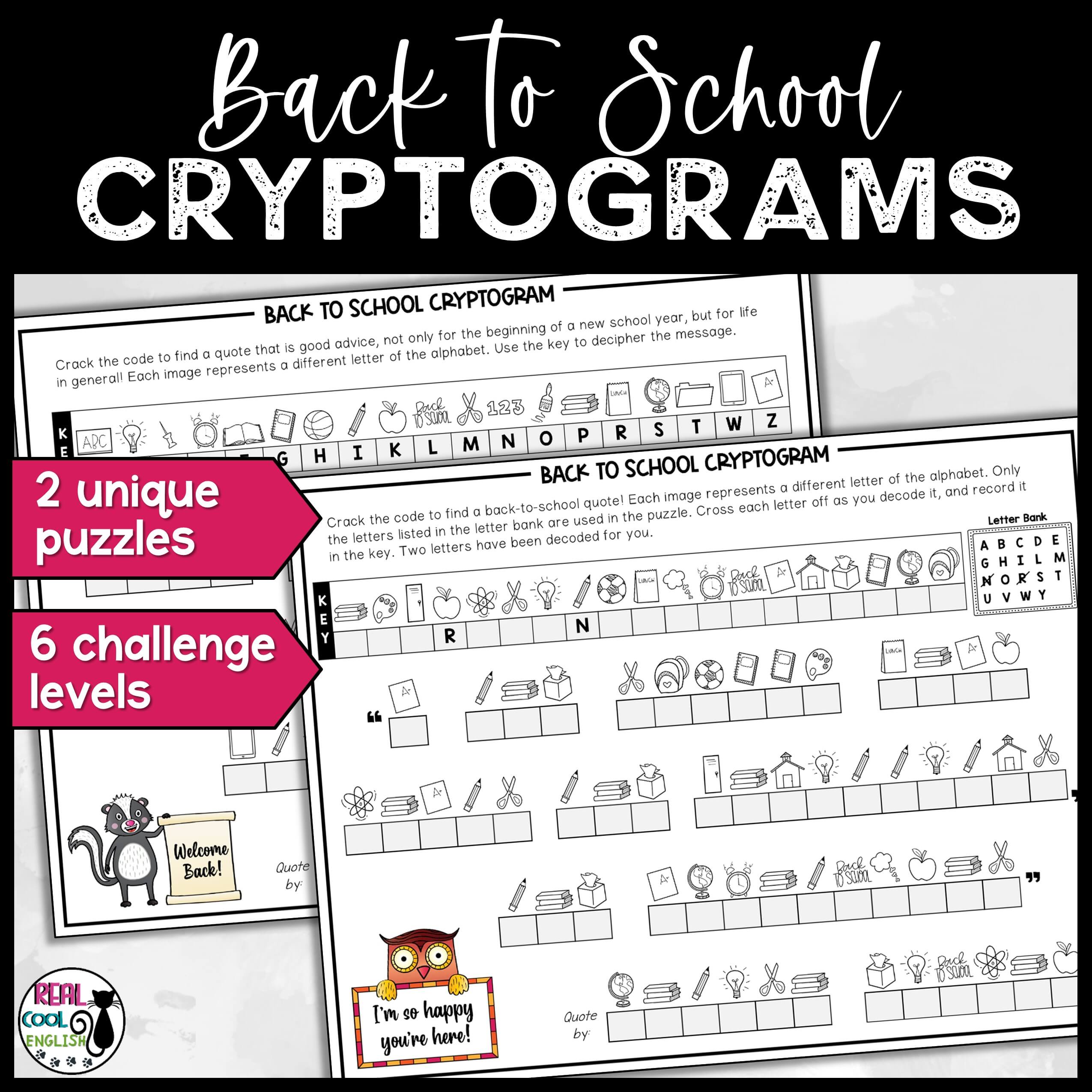Back to school Cryptogram