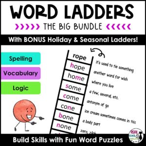 Word Ladder Puzzles for Spelling & Vocabulary + BONUS Holiday and Seasonal Ladders