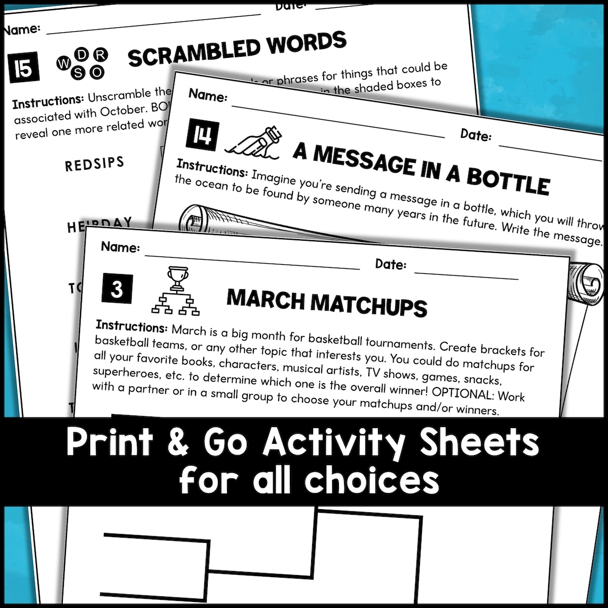 Year-Long Choice Boards - 10 Months Early Finishers Activities Middle School - Image 3