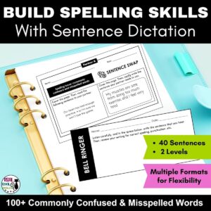 Sentence Dictation to Build Spelling Skills - Commonly Confused Misspelled Words